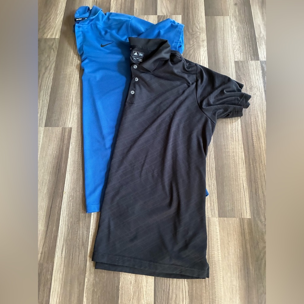 2 Men’s Golf Polo Short Sleeve Shirt, Nike Aeroreact & Adidas SZ XL